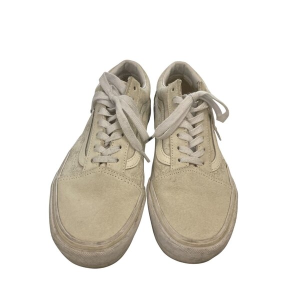 Vans Old Skool unisex size  Womens 7.5 Mens 6 Beige Suede Canvas Sneakers shoes - Picture 2 of 8